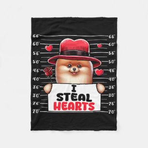 I Steal Cute Hearts Valentine's Day Pomeranian Own Fleece Blanket