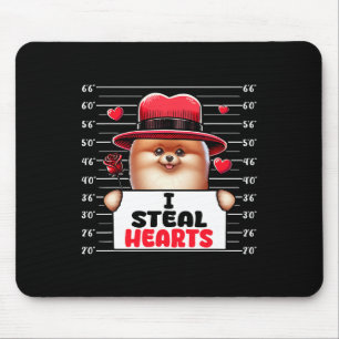 I Steal Cute Hearts Valentine's Day Pomeranian Own Mouse Pad