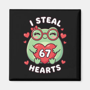 I Steal Hearts 67 Frog Valentine Kawaii Girl Frog Magnet