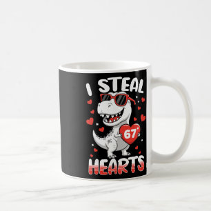 I Steal Hearts 67 Meme Funny Dinosaur Valentines D Coffee Mug
