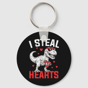 I Steal Hearts 67 Meme Valentine Dinosaur T-rex Si Key Ring