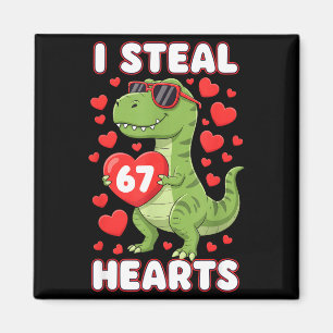 I Steal Hearts 67 Trex Kids Valentines Meme Six Se Magnet