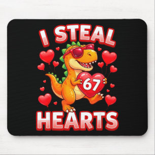 I Steal Hearts 67 Trex Kids Valentines Meme Six Se Mouse Pad