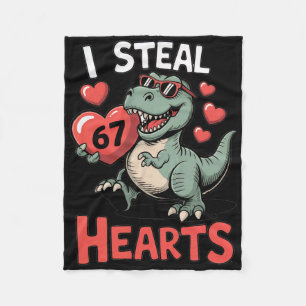 I Steal Hearts 67 Valentine’s Day 67 Meme 6 7 T-re Fleece Blanket