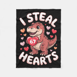 I Steal Hearts 67 Valentine’s Day 67 Meme 6 7 T-re Fleece Blanket