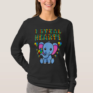 I Steal Hearts Autism Awareness Elephant Puzzle Pi T-Shirt
