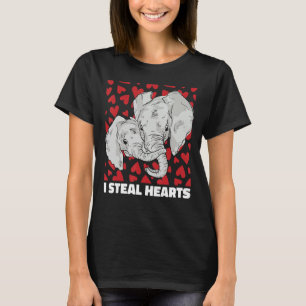 I Steal Hearts Baby Elephant Valentines Day Cute A T-Shirt