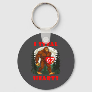 I Steal Hearts Bigfoot Funny Wild Animal Love 67 M Key Ring