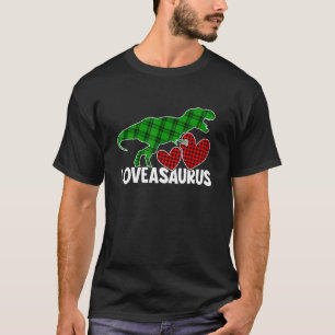 I Steal Hearts Buffalo Plaid Loveasaurus T Rex Din T-Shirt