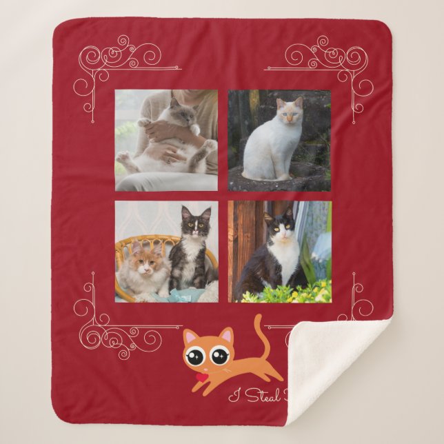 I Steal Hearts Custom Photo Sherpa Blanket (Front)