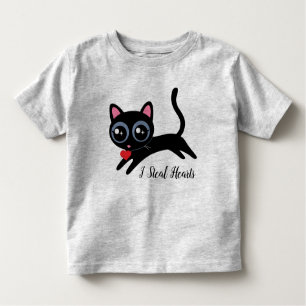 I Steal Hearts Cute Kitty Cat Gift Toddler T-Shirt