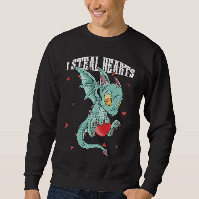 I Steal Hearts Cute Little Flying Dragon For Boys  Sweatshirt (Front)