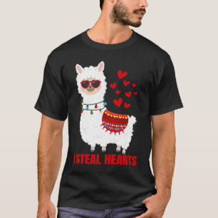 I Steal Hearts cute Llama Valentines Day T-Shirt