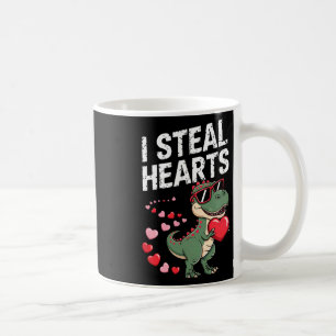 I Steal Hearts' Cute Valentine's Dinosaur T-rex  Coffee Mug