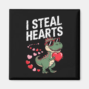 I Steal Hearts' Cute Valentine's Dinosaur T-rex Magnet