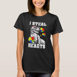 I Steal Hearts Dino Trex Autism Awareness Toddler T-Shirt