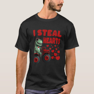 I Steal Hearts Dino Trex Red Hearts T-Shirt