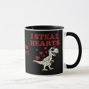 I Steal Hearts Dino Valentines Day Valentines Mug