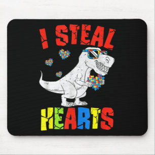 I Steal Hearts Dinosaur Autism Awareness Toddler B Mouse Pad