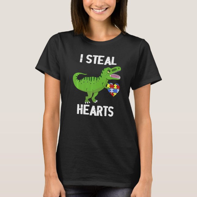 I Steal Hearts Dinosaur Autism Awareness Toddler B T-Shirt (Front)