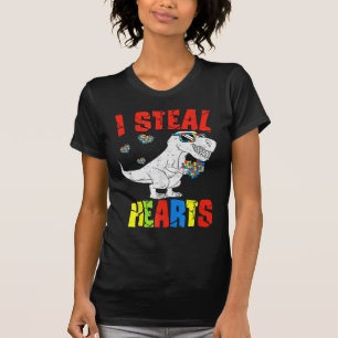 I Steal Hearts Dinosaur Autism Awareness Toddler B T-Shirt