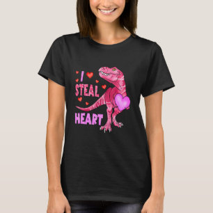 I Steal Hearts Dinosaur Kids Boys Valentine's Day T-Shirt