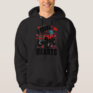 I Steal Hearts Dinosaur Monster Truck Valentine's Hoodie
