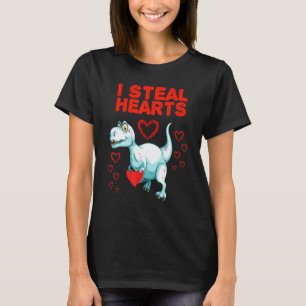 I Steal Hearts Dinosaur Trex Dino Boy Valentines D T-Shirt