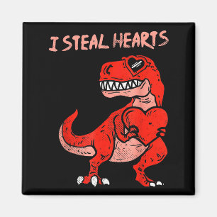 I Steal Hearts Dinosaur Trex Dino Love Valentines Magnet