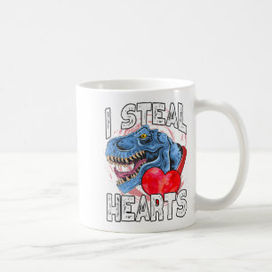 I Steal Hearts Dinosaur Valentine’s Day T Rex Love Coffee Mug