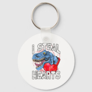 I Steal Hearts Dinosaur Valentine’s Day T Rex Love Key Ring