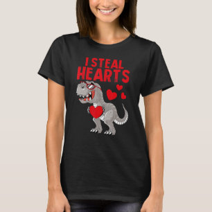 I Steal Hearts Dinosaur Valentines Day For Toddler T-Shirt