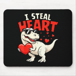I Steal Hearts Dinosaur Valentines For Boys Girls Mouse Pad