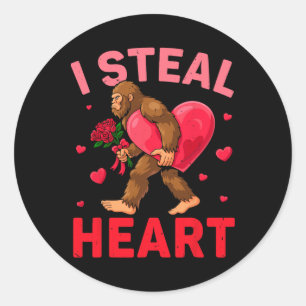 I Steal Hearts For Boys Girls Women Men Kids Valen Classic Round Sticker