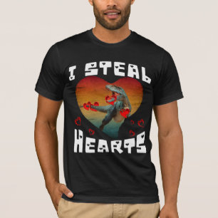 I steal hearts funny dinosaur valentines day T-Shirt