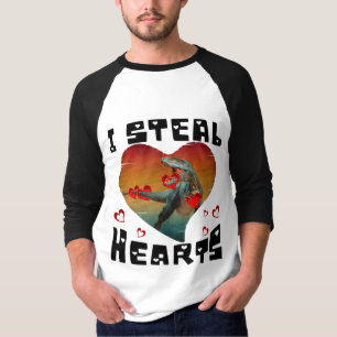 I steal hearts funny dinosaur valentines day T-Shirt