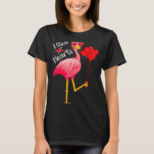 I Steal Hearts Funny Flamingo Lover Valentine's Da T-Shirt