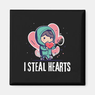 I Steal Hearts Funny Valentines Day Child Stealing Magnet