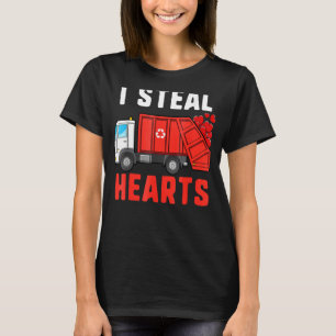 I Steal Hearts Garbage Truck Valentines Day For Bo T-Shirt