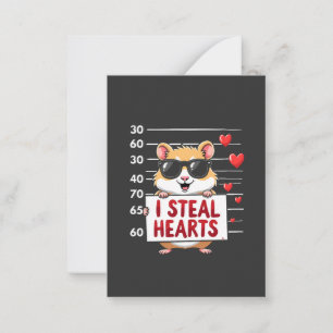 I Steal Hearts Hamster Lover Valentine Day  Card