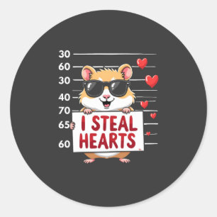 I Steal Hearts Hamster Lover Valentine Day  Classic Round Sticker