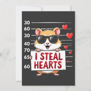 I Steal Hearts Hamster Lover Valentine Day  Holiday Card