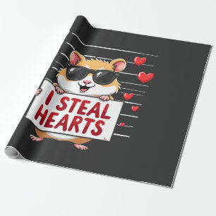 I Steal Hearts Hamster Lover Valentine Day  Wrapping Paper