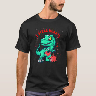 I Steal Hearts Kids Toddler Dino Dinosaur Valenti T-Shirt
