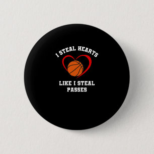 I Steal Hearts Like I Steal Pes Basketball Valenti 6 Cm Round Badge