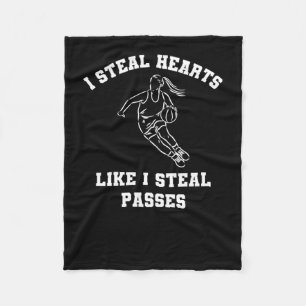 I Steal Hearts Like I Steal Pes Women's Basketball Fleece Blanket