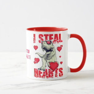 I Steal Hearts Loveasaurus Rex Valentine Mug