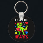 I Steal Hearts Pixel Dinosaur Gamer Valentine  Key Ring<br><div class="desc">I Steal Hearts Pixel Dinosaur Gamer Valentine</div>