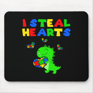 I Steal Hearts Puzzle Autism Awareness Month Rex D Mouse Pad