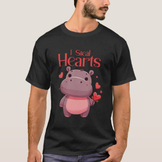 I Steal Hearts Pygmy Hippopotamus T-Shirt